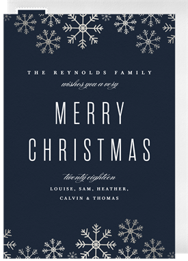 'Metallic Snowflakes' Holiday Greetings Card