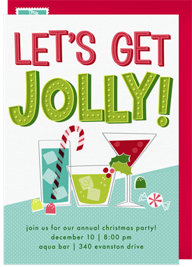 'Let's Get Jolly!' Christmas Party Invitation