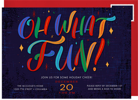 'Oh What Colorful Fun' Holiday Party Invitation