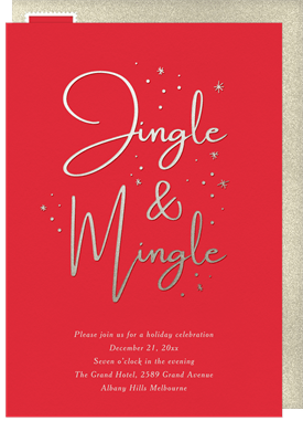 'Modern Jingle & Mingle' Holiday Party Invitation