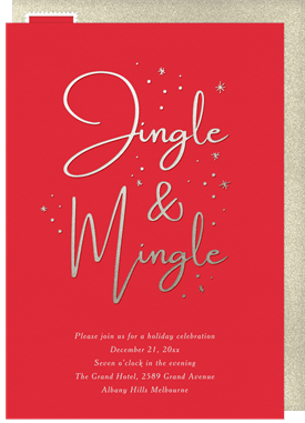 'Modern Jingle & Mingle' Christmas Party Invitation