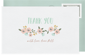 'Sweet Pea' Baby Shower Thank You Note