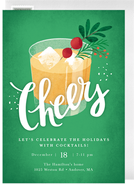'Cheery Cocktail' Holiday Party Invitation