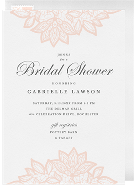 'Lace Details' Bridal Shower Invitation