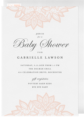 'Lace Details' Baby Shower Invitation