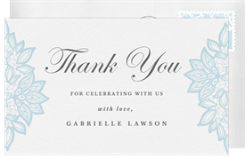 'Lace Details' Baby Shower Thank You Note