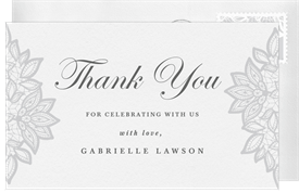 'Lace Details' Baby Shower Thank You Note