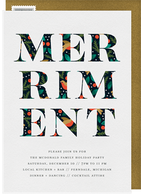'Patterned Merriment' Holiday Party Invitation
