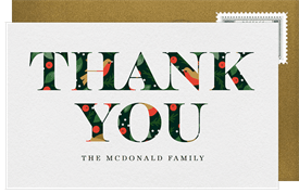 'Patterned Merriment' Holiday Party Thank You Note