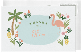 'Flamingo Luau' Kids Birthday Thank You Note