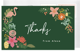'Tropical Flowers' Kids Birthday Thank You Note