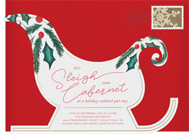 'Sleigh Some Cabernet' Holiday Party Invitation