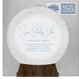 'Snow Globe' Holiday Party Invitation