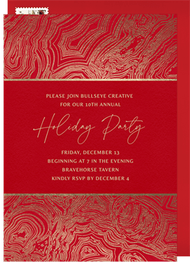 'Malachite Pattern' Business Holiday Party Invitation