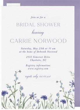 'Simple Wildflowers' Bridal Shower Invitation