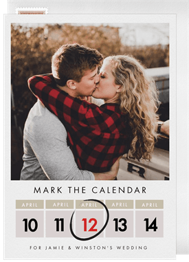 'Mark the Calendar' Wedding Save the Date