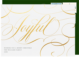 'Joyful Script Flourish' Christmas Greetings Card