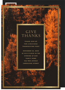 'Fall Forest' Thanksgiving Invitation