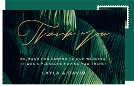 'Lush Foliage' Wedding Thank You Note