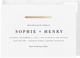 'Touch of Gold' Wedding Invitation