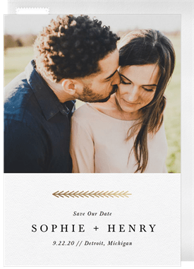 'Touch of Gold' Wedding Save the Date