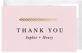 'Touch of Gold' Wedding Thank You Note