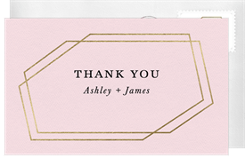 'Foil Facets' Wedding Thank You Note