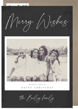 'Simple Merry Wishes' Christmas Greetings Card