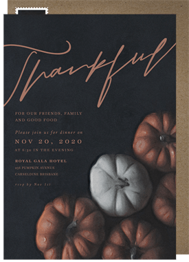 'Moody Pumpkins' Thanksgiving Invitation