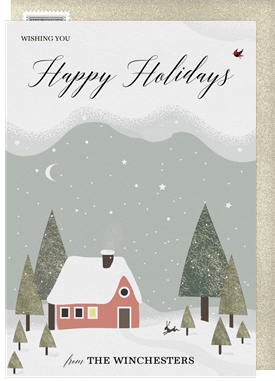 'Winter Cottage' Holiday Greetings Card