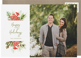'Pine and Berries' Holiday Greetings Card