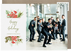 'Pine and Berries' Business Holiday Greetings Card