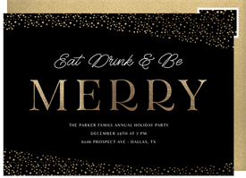 'Eat Drink Merry' Holiday Party Invitation