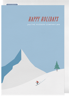 'Snowy Mountain' Business Holiday Greetings Card