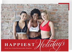 'Simply Happiest Holidays' Business Holiday Greetings Card