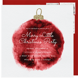 'Watercolor Ornament' Christmas Party Invitation