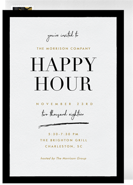 'With a Twist' Happy Hour Invitation