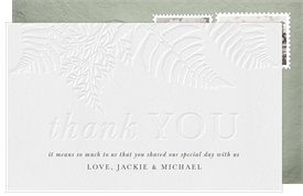'Simple Foliage' Wedding Thank You Note