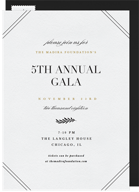 'Traditional Corner Details' Gala Invitation