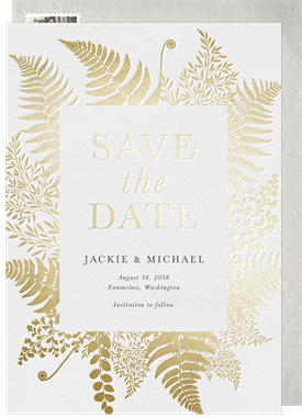 'Simple Foliage' Wedding Save the Date