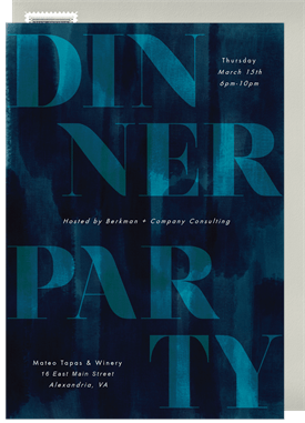 'Painted Dinner Party' Dinner Invitation
