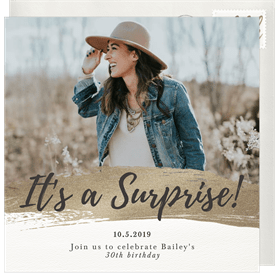 'It's a Surprise!' Adult Birthday Invitation