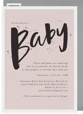 'Painted Baby' Baby Shower Invitation