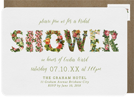 'Blossoming Flowers' Bridal Shower Invitation