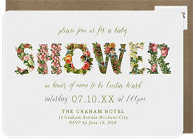 'Blossoming Flowers' Baby Shower Invitation