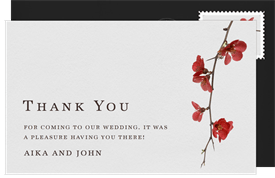 'Cherry Blossoms' Wedding Thank You Note