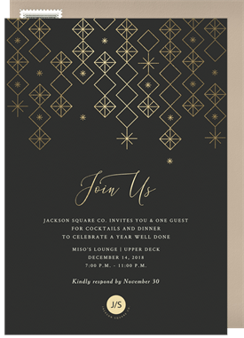 'Geo Drops' Business Holiday Party Invitation