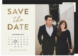 'Modern Calendar' Wedding Save the Date