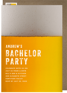 'The Perfect Pour' Bachelor Party Invitation