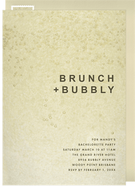 'Bubbly' Bachelorette Party Invitation